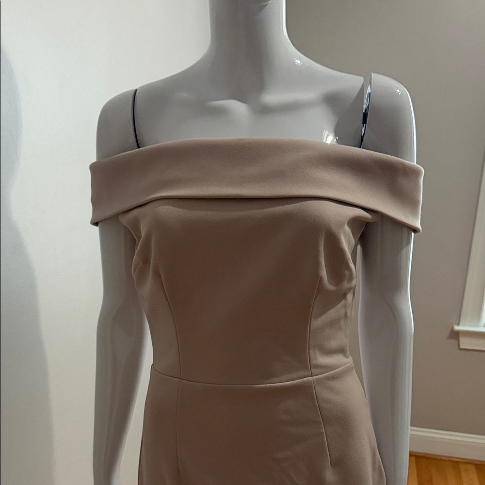 Katie May Legacy Off Shoulder Crepe Mermaid Gown Blush Maxi Dress Size 8 - Picture 13 of 13
